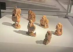 Image 17These seven ivory chess pieces are the oldest known, dating to about 700 CE. The ivory came from India. They were excavated in 1977 by archaeologist Yuriy Buryakov, at Afrasiyab in Samarkand, Uzbekistan. They are housed today at the Samarkand State Museum. Photographed during a loan of the pieces to the Silk Roads Exhibition at the British Museum. (from History of chess)