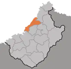 Map of Chagang showing the location of Manpo