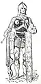 15th-century French soldier carrying an arbalest and a pavise