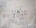 Saint Pablo Atlazalpan map, authorized by the Viceroy Luis de Velasco in 1609