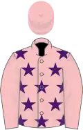 Pink, purple stars, pink sleeves, purple stars on cap
