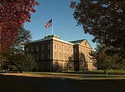 Image 25The Springfield Armory (building pictured is from the 19th century) was the first major target of the rebellion. (from History of Massachusetts)
