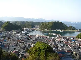 Central Taiji, as viewed from the south, with the marina in the center and the Pacific is to the right