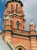 Detail of tower on Western side of Old Museum building.