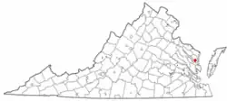Location of Irvington, Virginia